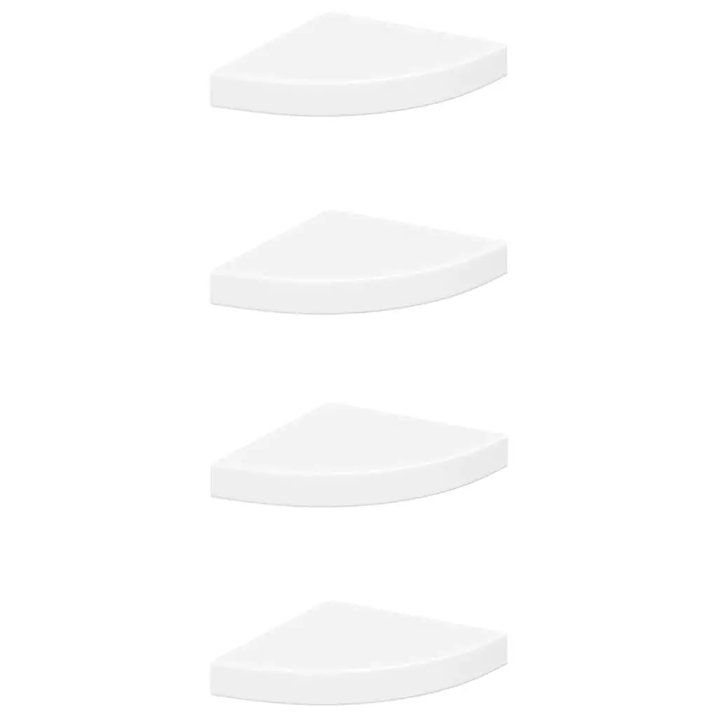 Floating Corner Shelves MDF 25 x 25 x 3.8 cm White 4 Piece Wall Mount Display Storage Home Decor