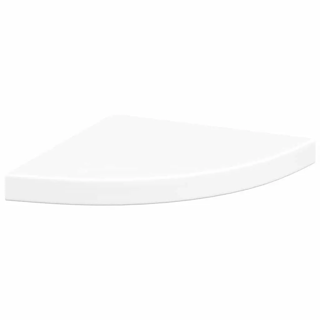 Corner Shelves Floating White 35x35x3.8cm Set of 4 Invisible Mounting System Wall Display Ledge