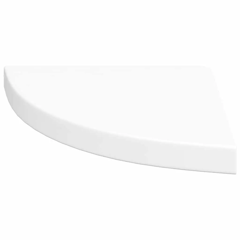 Corner Shelves Floating White 35x35x3.8cm Set of 4 Invisible Mounting System Wall Display Ledge