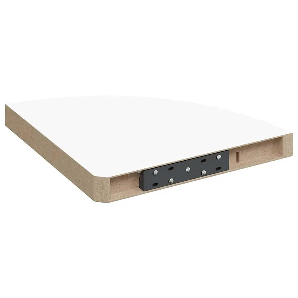 Corner Shelves Floating White 35x35x3.8cm Set of 4 Invisible Mounting System Wall Display Ledge
