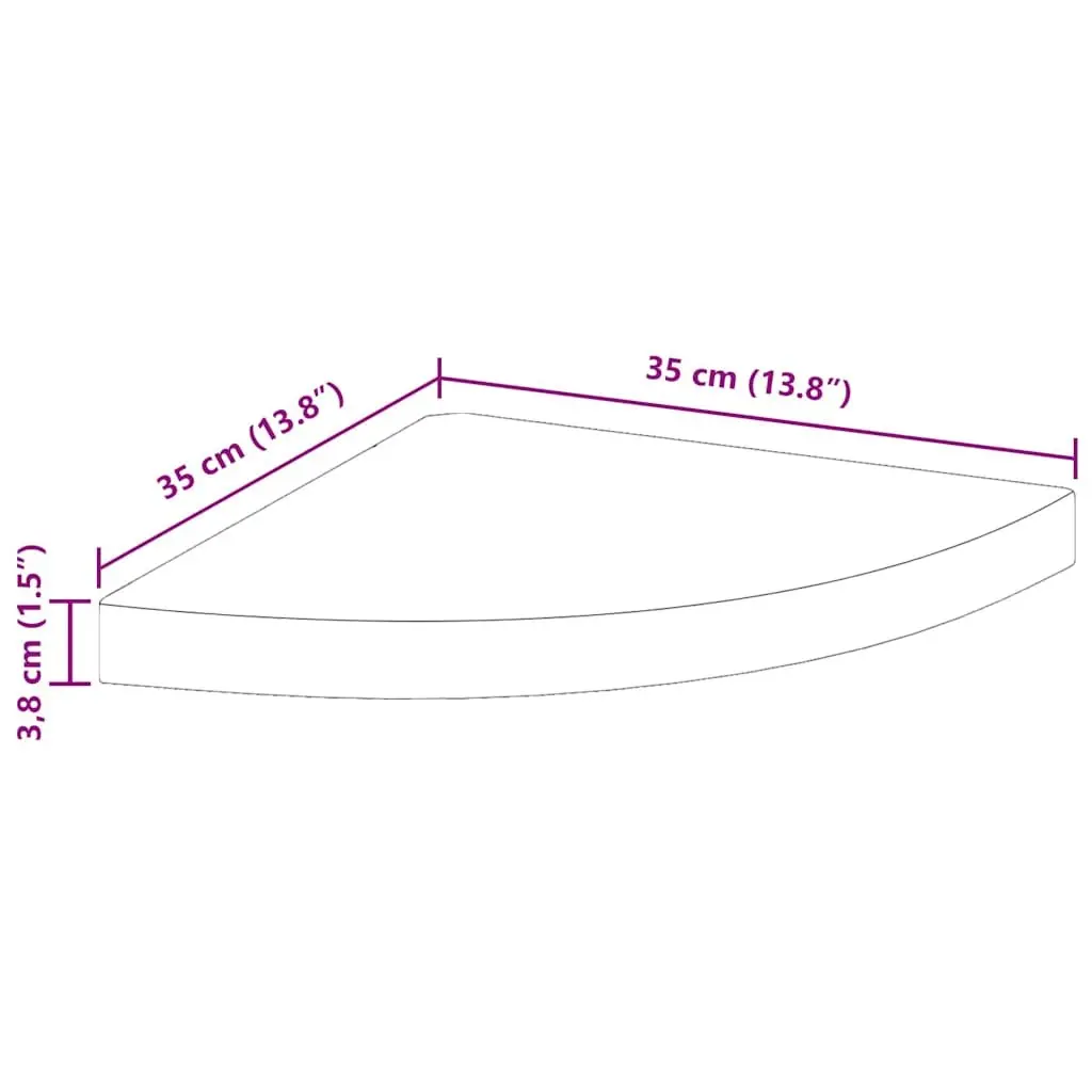 Corner Shelves Floating White 35x35x3.8cm Set of 4 Invisible Mounting System Wall Display Ledge