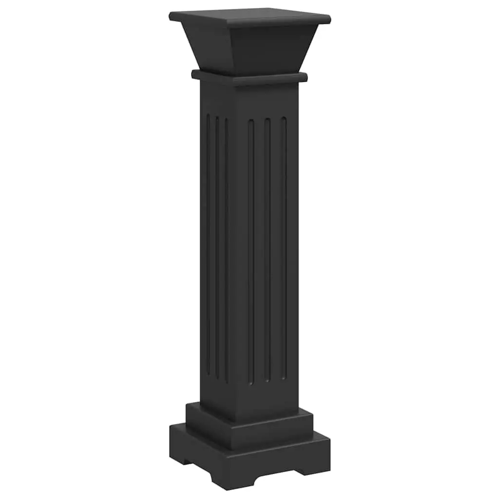 Square Pillar Plant Stand MDF 17 x 17 x 66 cm Black