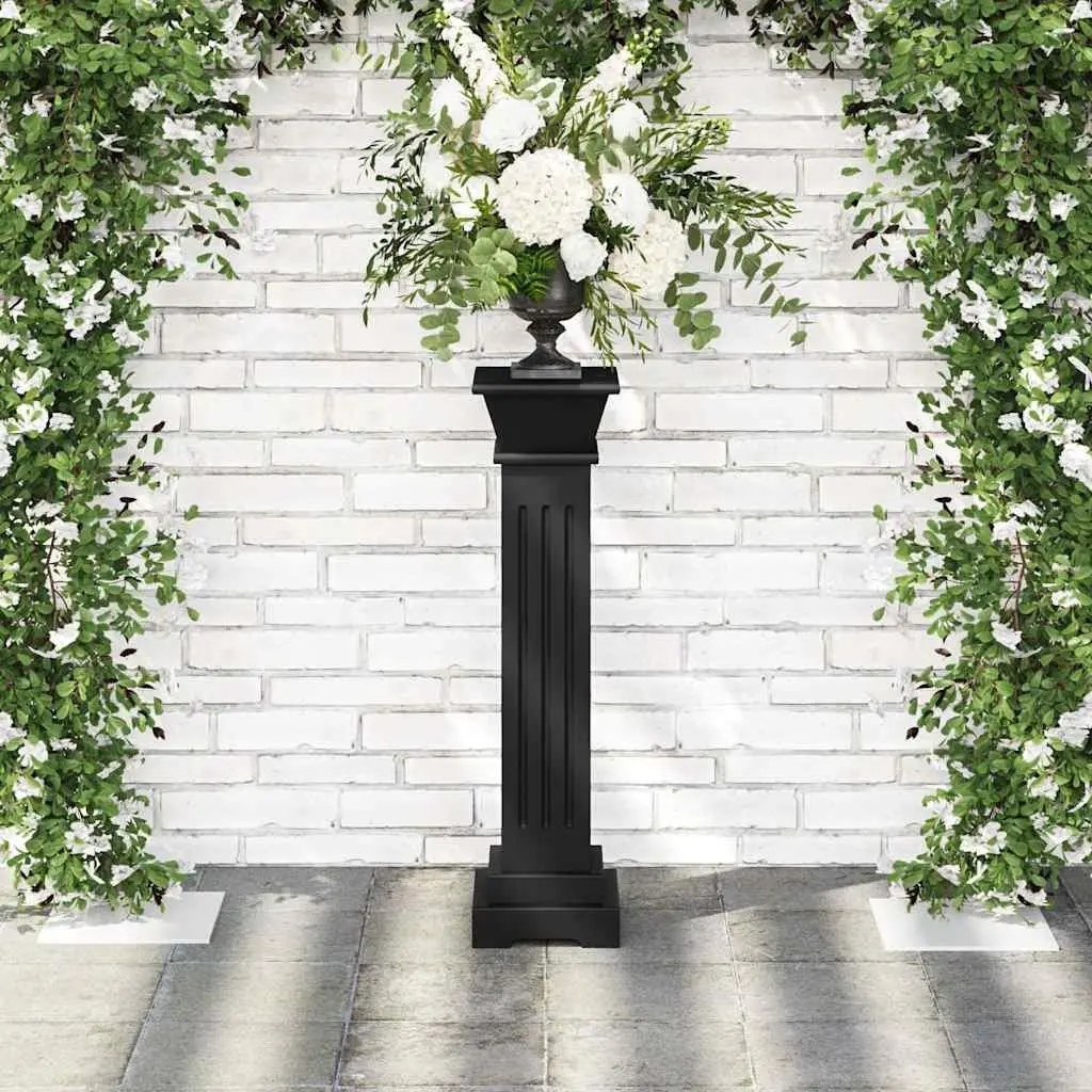 Square Pillar Plant Stand MDF 17 x 17 x 66 cm Black