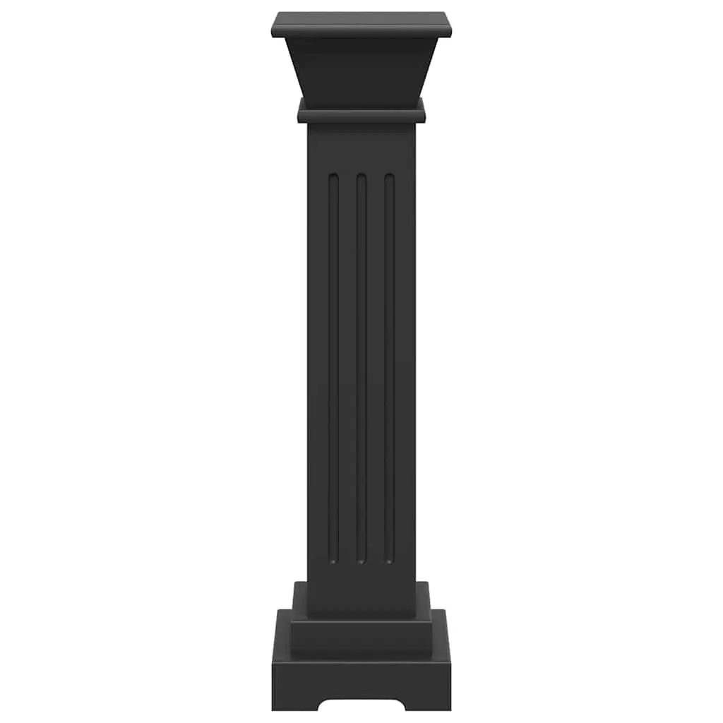 Square Pillar Plant Stand MDF 17 x 17 x 66 cm Black