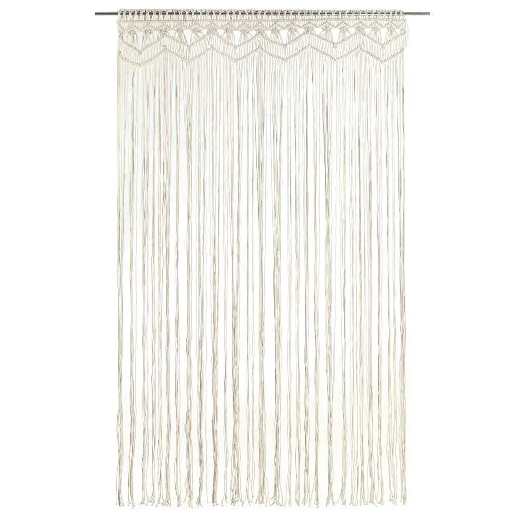 Macrame String Curtain Cotton 140x240 cm Cream Room Divider