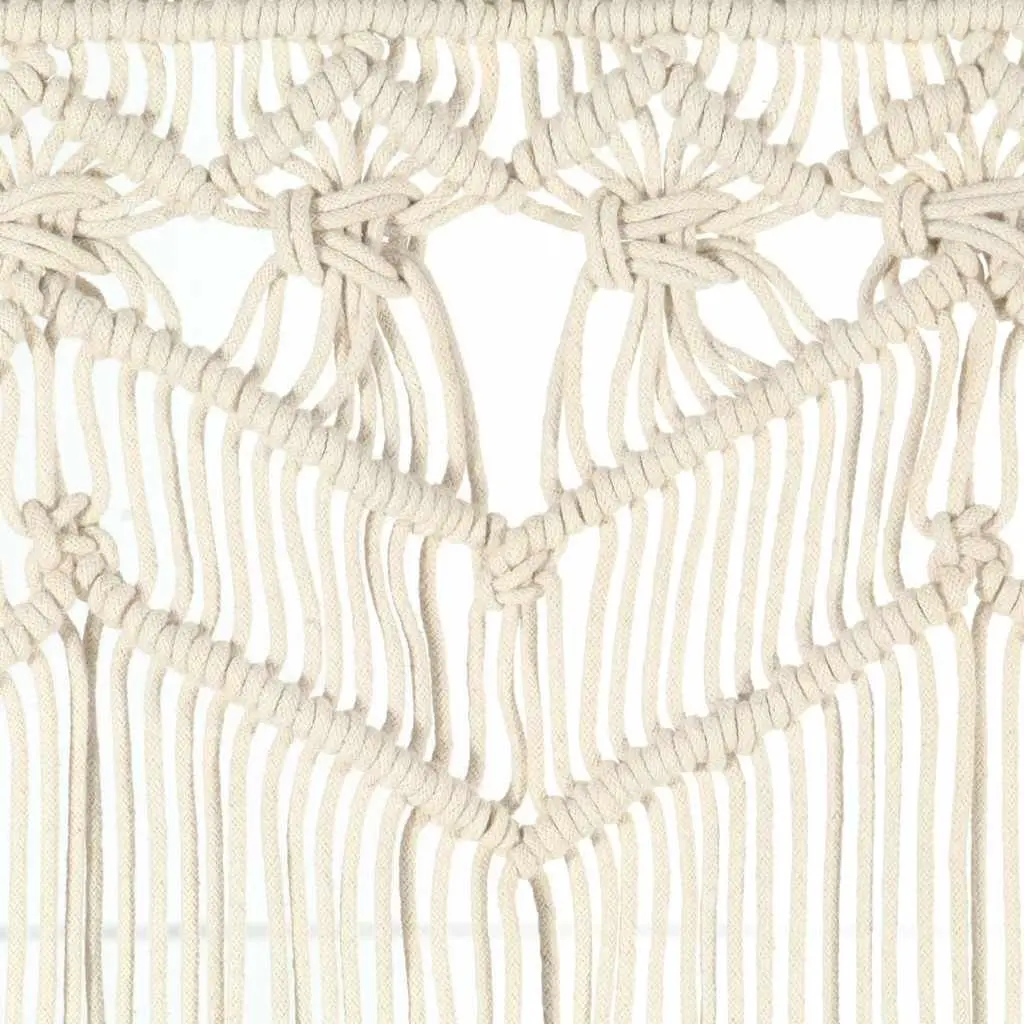 Macrame String Curtain Cotton 140x240 cm Cream Room Divider