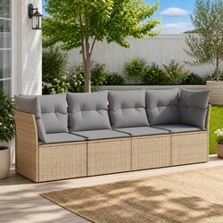 Practical 4-Piece Rattan Garden Sofa Set for Outdoor Use