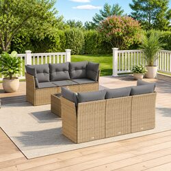 Practical 7 Piece Garden Sofa Set for Outdoor Use