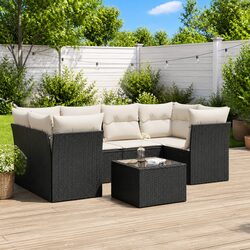 Practical 7 Piece Garden Sofa Set for Outdoor Use