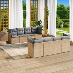 Comfortable 9 Piece Outdoor Sofa Set with Storage