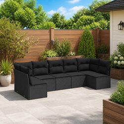 Practical 7 Piece Garden Sofa Set for Outdoor Spaces