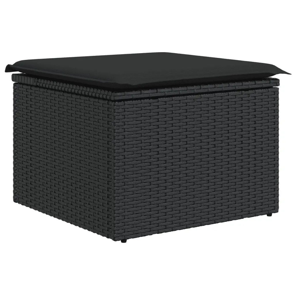 Garden Sofa Set PE Rattan 3 Piece Modular Outdoor Furniture Black