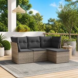 Versatile 4 Piece Grey Garden Sofa Set for Every Patio