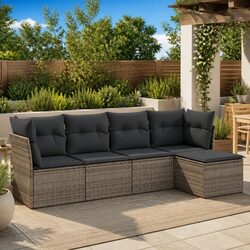 Practical 5 Piece Grey Outdoor Sofa Set for Any Space