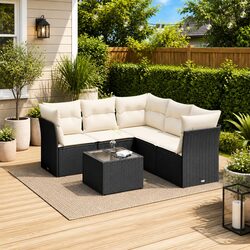 Ideal Outdoor Seating: 6-Piece Modular Sofa Set