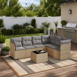 Practical 7 Piece Garden Sofa Set for Outdoor Comfort