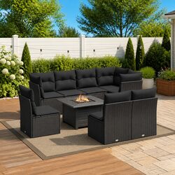 Flexible Garden Sofa Set 8 Piece with Cushions and Storage