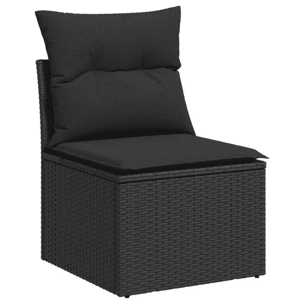 Garden Sofa Set Modular PE Rattan 11 Piece Outdoor Furniture Black Patio Seating
