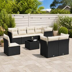 Practical 9 Piece Black Garden Sofa Set for Your Outdoor Oasis
