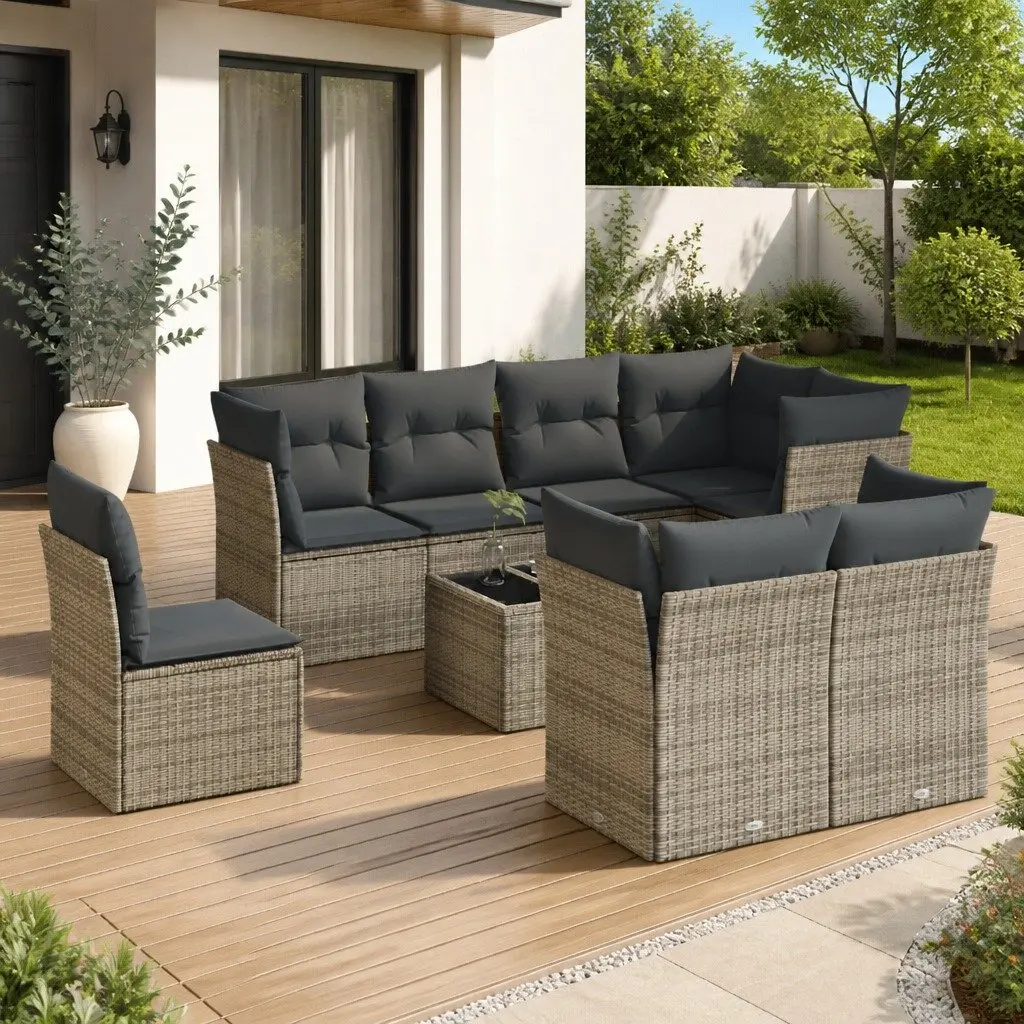 9-Piece Garden Sofa Set with Storage Options