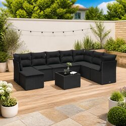 9-Piece Garden Sofa Set with Storage Options