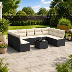 Practical 10 Piece Garden Sofa Set with Storage Solutions