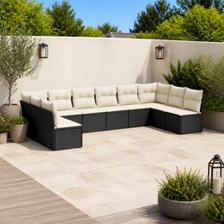 Practical 10 Piece Garden Sofa Set for Outdoor Use