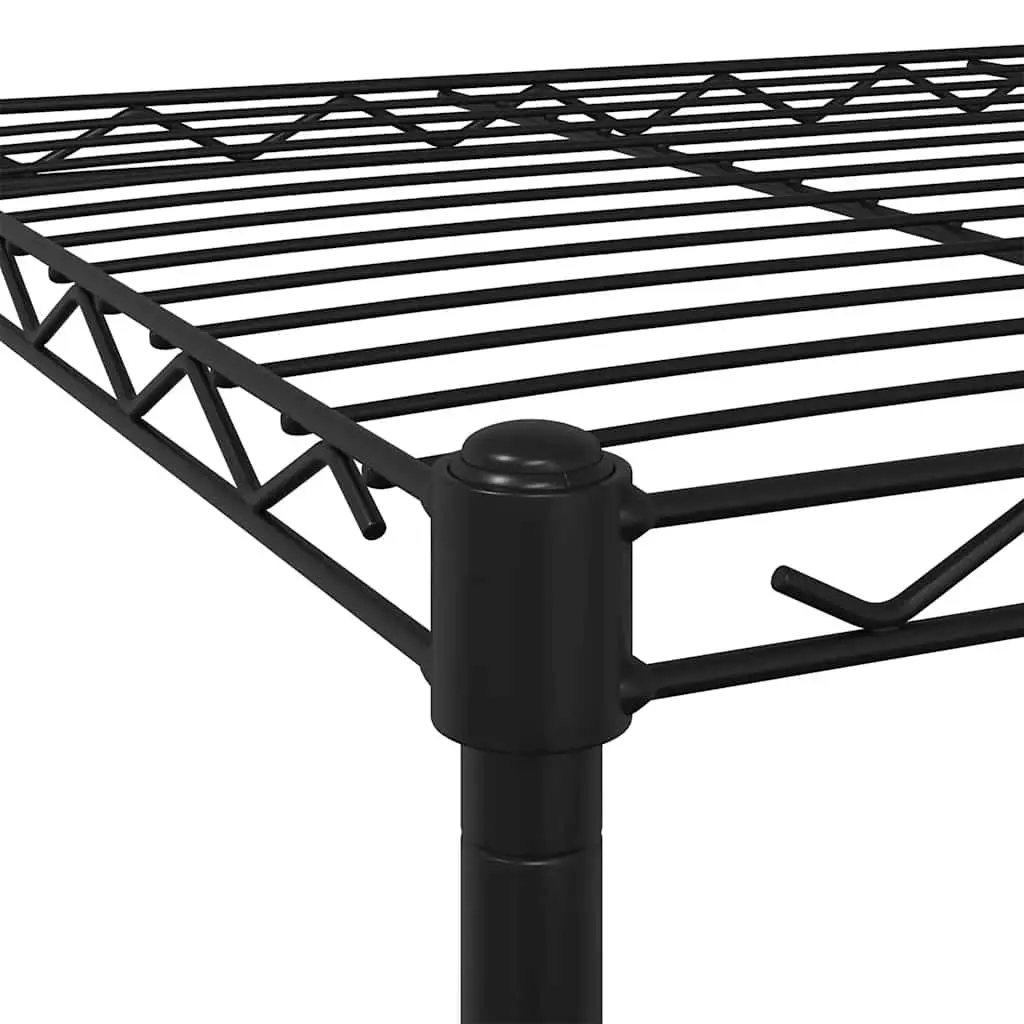 3-Tier Industrial Storage Rack Iron 60x35x81cm Black