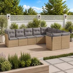 Practical Seating Solution: 9 Piece Garden Sofa Set