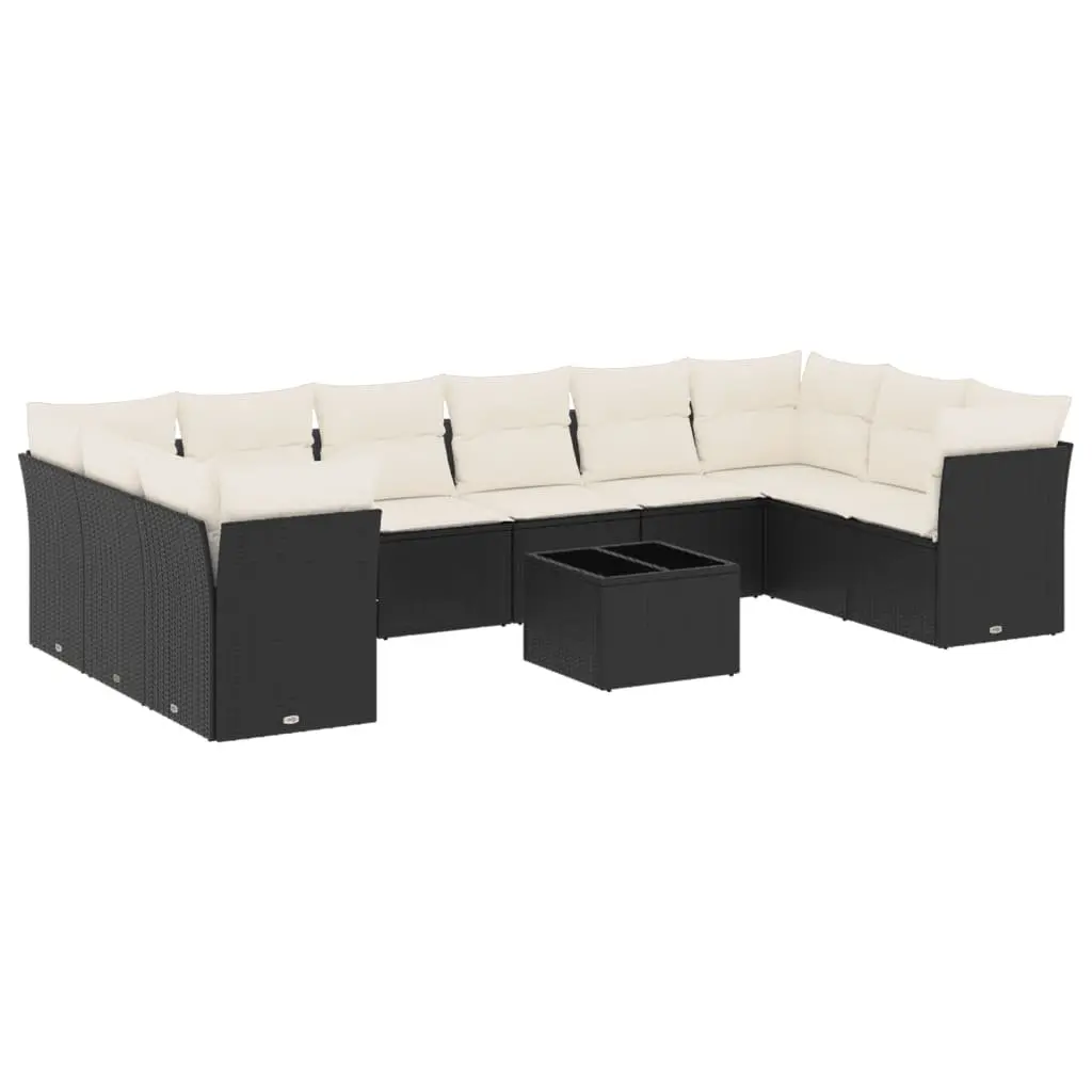 11 Piece Outdoor Sofa Set with Storage and Cushions