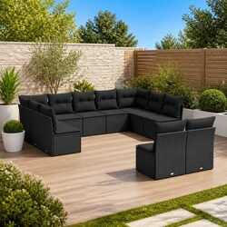 Practical 11-Piece Garden Sofa Set with Storage