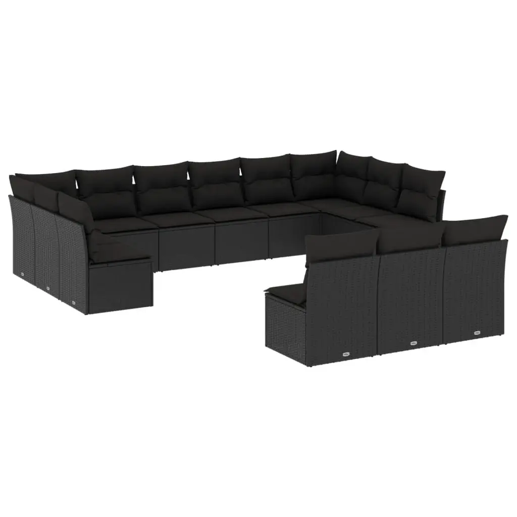 Garden Sofa Set PE Rattan 13 Piece Outdoor Patio Furniture Black Modular