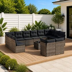 13 Piece Outdoor Sofa Set in Grey
