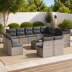 Ideal for Patios: 13 Piece Grey Garden Sofa Set