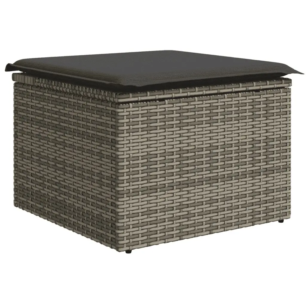 Garden Sofa Set PE Rattan 9 Piece Modular Outdoor Furniture Seating Grey