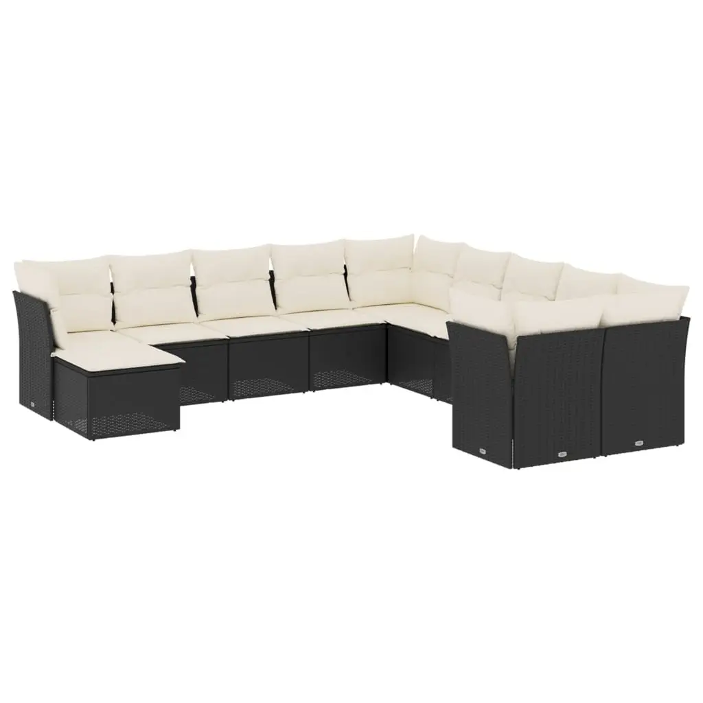 Garden Sofa Set 11 Piece Outdoor Furniture Patio Seating Black Rattan Modular