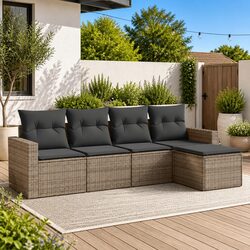 Functional 5-Piece Garden Sofa Set with Cushions