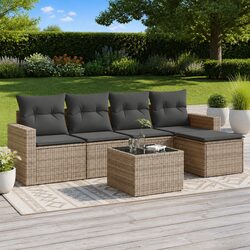 Versatile 6-Piece Grey Garden Sofa Set for All Occasions
