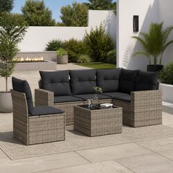 Ideal for Your Backyard: 6-Piece Grey Sofa Set