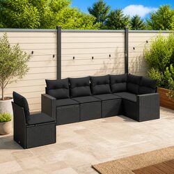 Versatile 6-Piece Black Outdoor Sofa for Any Occasion