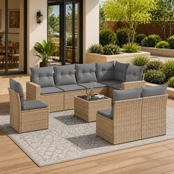 Practical 9-Piece Outdoor Sofa Set for Any Gathering