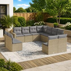 Practical 11-Piece Outdoor Sofa Set with Storage Features