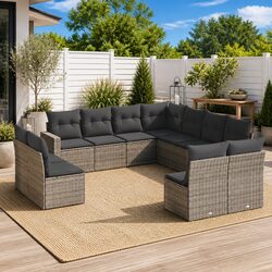 Practical 11-Piece Outdoor Sofa Set for Gatherings