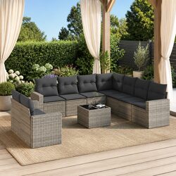 10 Piece Grey Outdoor Sofa Set for Relaxation and Fun