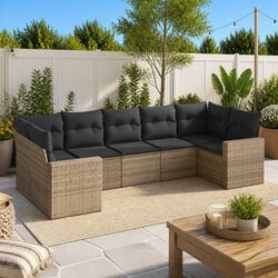 Practical 7-Piece Grey Outdoor Sofa Set for Your Patio