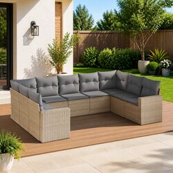 Practical 9 Piece Outdoor Sofa Set for Any Space
