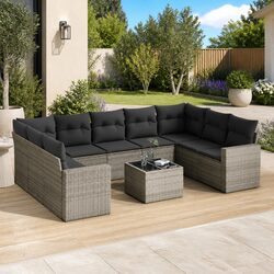 Practical 10-Piece Garden Sofa Set for Outdoor Use