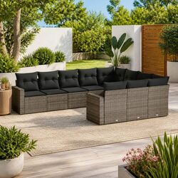 Ideal for Patios: 10-Piece Outdoor Sofa Set with Storage