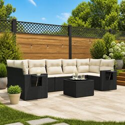 Practical 8-Piece Modular Garden Sofa Set with Storage