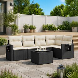 Practical 6 Piece Garden Sofa Set for Outdoor Relaxation